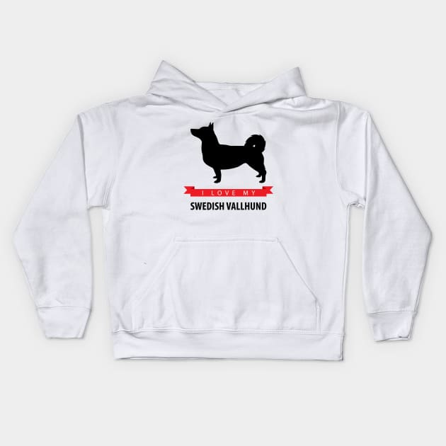 I Love My Swedish Vallhund Kids Hoodie by millersye